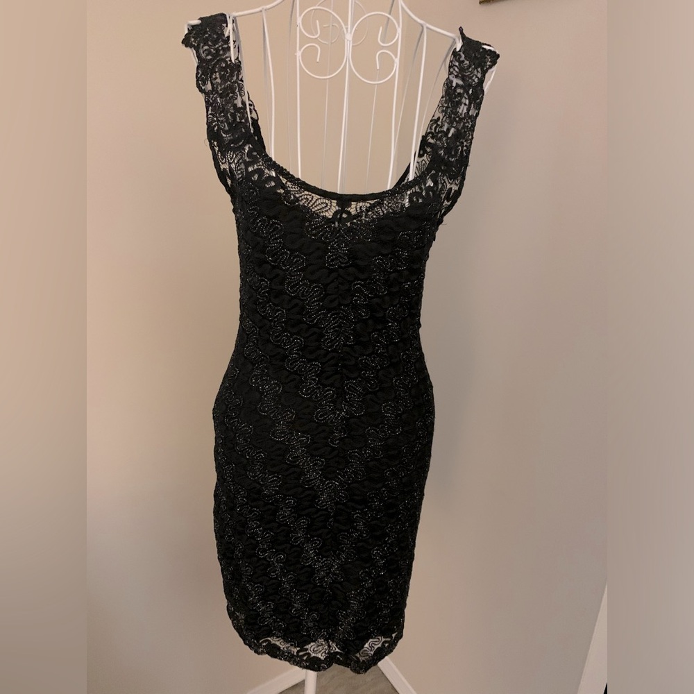 Free People Black Lace Overlay Dress size small